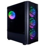 1st Player DX4 Black Mid Tower ATX Gaming Case 4 R1 Plus RGB Fan