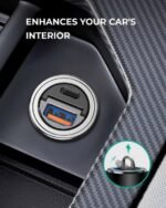 Aukey 30W PD Metal Dual Port Fast Car Charger with PPS & QC 3.0 (CC-A3) - Image 2