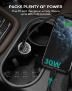 Aukey 30W PD Metal Dual Port Fast Car Charger with PPS & QC 3.0 (CC-A3) - Image 3