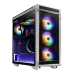 XPG BATTLECRUISER Super Mid-Tower 4 RGB Fans Tempered Glass Panel White Gaming Case