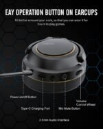 XIBERIA G01 Wireless Gaming Headset with Microphone 5.8GHz Anti-Interference for PC/PS5/PS4/MAC/Laptop,Lossless Ultra-Low Latency,Noise Cancelling MIC,Long Battery Life - Image 4