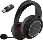 XIBERIA G01 Wireless Gaming Headset with Microphone 5.8GHz Anti-Interference for PC/PS5/PS4/MAC/Laptop,Lossless Ultra-Low Latency,Noise Cancelling MIC,Long Battery Life