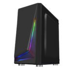 Game King Ice Blade Mid Tower Casing With Front RGB LED Strip | Black