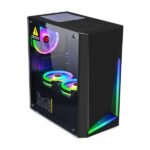 Game King Ice Blade Mid Tower Casing With Front RGB LED Strip | Black - Image 2
