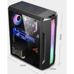 Game King Hunter Tempered Glass PC Casing With Front RGB Strip | Black - Image 5