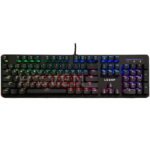 LESHP HS328 RGB Mechanical Black Keyboard With Blue Switches | Full Size 104 Keys Mechanical Keyboard With Programmed RGB Effects