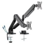 TWISTED MINDS PREMIUM COUNTERBALANCE DUAL MONITOR ARM WITH 3.0 USB PORT (17-32")