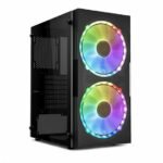 DarkFlash BF1 ATX Mid Tower Gaming Tempered Glass Panel Window Computer Case with a Pair of 20 cm 200mm RGB case Fans