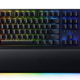 Razer Huntsman V2 Analog Gaming Keyboard: Razer Red Linear Optical Switches - Chroma RGB Lighting - Magnetic Plush Wrist Rest - Dedicated Media Keys & Dial - Classic Black