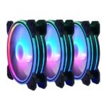 Excavator F120 Dual Ring Glow ARGB Fan Kit | 3x 120mm ARGB Fans With Hub and Remote Control | Mobo-Sync Compatible Hub - Image 2
