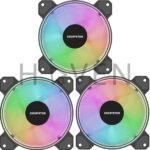 Excavator F120 Dual Ring Glow ARGB Fan Kit | 3x 120mm ARGB Fans With Hub and Remote Control | Mobo-Sync Compatible Hub - Image 3
