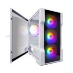 1st Player T3-G Gaming Case | Side Hinge Window | Front Mesh + Glass | White - Image 2