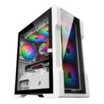 1st Player T3-G Gaming Case | Side Hinge Window | Front Mesh + Glass | White