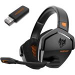 NUBWO G06 Wireless 2.4GHz + Bluetooth Gaming Headset | 50mm Double Chamber Drivers | Black (UK Stock)