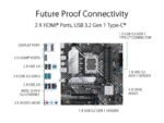 ASUS PRIME B660M-A D4 LGA 1700 (Intel 12th Gen) mATX Motherboard (PCIe 4.0, DDR4, 2xM.2 slots, 1Gb LAN, DP, 2 x HDMI, rear USB 3.2 Gen 2, front USB 3.2 Gen 1 Type-C, Aura Sync) - Image 5