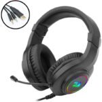 REDRAGON H260 HYLAS RGB GAMING HEADPHONE, MIC, XBOX ONE, NINTENDO SWITCH, PLAYSTATION, PS4, PS5, MAC, PC, AND LAPTOP HEADSET - Image 3