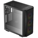 DeepCool CG540 Full Tower Glass PC Casing | 3x ARGB + 1x Non RGB 120mm Fans Pre-Installed | Black - Image 3