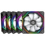 ALSEYE O12 Dual Glow 120mm Uni-ARGB Fan | Black | 5x Fan Kit