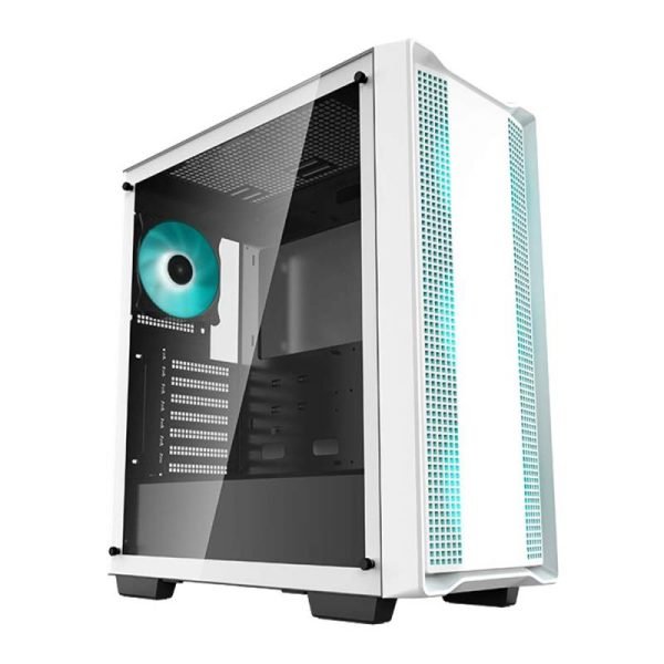 DeepCool CC560 Mid Tower PC Casing | Support Upto ATX Motherboard | White (4x LED Fans Preinstalled)