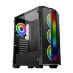 Xigmatek Triple X Tempered Glass ARGB Mid Tower Chassis Gaming Case – 4x X20A ARGB Fans Pre-Installed