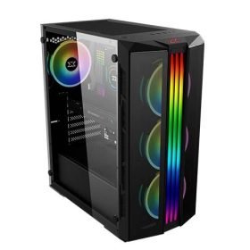 Xigmatek Triple X Tempered Glass ARGB Mid Tower Chassis Gaming Case – 4x X20A ARGB Fans Pre-Installed - Image 2