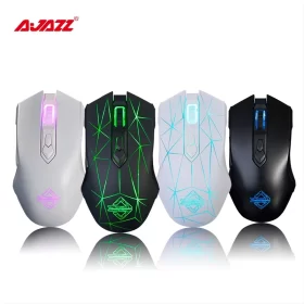 Ajazz AJ52 Watcher RGB Backlit Ergonomic Gaming Mouse, 2500 DPI A5050 7 Programmable Buttons Wired Gaming Mice for Windows Mac OS Linux, Multi Color