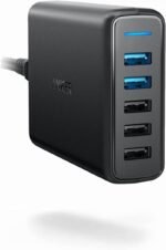 Anker Quick Charge 3.0 63W 5-Port USB Wall Charger, PowerPort Speed 5 for Galaxy S10/S9/S8/S7/S6/Edge/+, Note 8/7 and PowerIQ for iPhone XS/Max/XR/X/8/7/6s/Plus, iPad, LG, Nexus, HTC and More