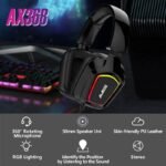 AJAZZ AX368 Gaming Headset with Noise Canceling Mic, Neon LED Light Effect, Compatible with PS4/PS5 Controller, Xbox One, Nintendo Switch, PC, Computer, Call Center(Black-Pink) - Image 4