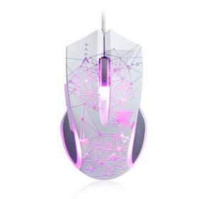 Ajazz AJ119 Gaming Mouse White/Black RGB Backlit Wired Game Mouse Optical Sensor 3200DPI Ergonomic Mice for PC Laptop Notebook