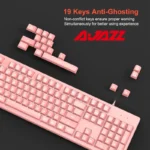 Ajazz DKS100 (Pink) Gaming Keyboard Mechanical Feel 104Key White Backlit Membrane Wired Keyboard Ergonomic for Gamer Tablet Desktop PC - Image 2