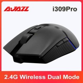 Ajazz i309 Pro Dual Mode Gaming Mouse Rechargable 2.4G Wireless Mouse 16000DPI Lightweight PAW3338 8 Buttons RGB Light Adjusting