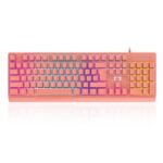 AJazz STK090 Professional Gaming Keyboard Membrane Mechanical Feel Wired Keyboard 104-Keys RGB Backlight for Gamer PC Laptop - Image 2