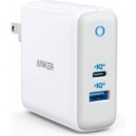 ANKER PowerPort Atom III 2 Port Charger 60W Total – 45W USB C & 15W USB A – White – A2322G21