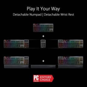 Asus ROG Claymore II Wireless Elite Optical Gaming Keyboard | MA02 90MP01W0-BKUA00 | ROG RX RED Optical Mechanical Switch - Image 2