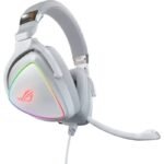 ASUS ROG Delta Gaming Headset with Hi-Res ESS Quad-DAC, Digital Microphone, and Aura Sync RGB Lighting – White