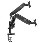 Kaloc DS90-2 Dual Monitor Desk Mount - Articulating Gas Spring Multi Way Stand - Fits 2 x 17 - 32 Inch Screens