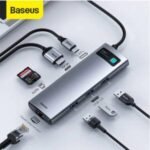 Baseus 8-in-1 Metal Gleam Series Multifunctional Type-C HUB Docking Station Blue - Image 2