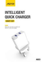ASPOR A823 2.4 A IQ Home charger LED blue light 2 USB