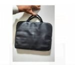 15.6 inch lather laptop sleeve BLACK - Image 2