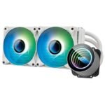 DarkFlash Twister DX240 V2 ARGB AIO Liquid CPU Cooler - White