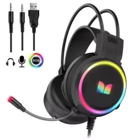 MONSTER RGB GAMING HEADPHONE 2 PIN AND USB FOR LIGHT