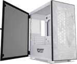 DarkFlash DLM21 MESH White Computer Case with Door Opening Tempered Glass Side Panel & Mesh Front Panel (White)