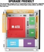 DarkFlash DLM21 MESH White Computer Case with Door Opening Tempered Glass Side Panel & Mesh Front Panel (White) - Image 4
