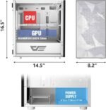 DarkFlash DLM21 MESH White Computer Case with Door Opening Tempered Glass Side Panel & Mesh Front Panel (White) - Image 5