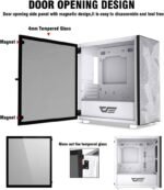 DarkFlash DLM21 MESH White Computer Case with Door Opening Tempered Glass Side Panel & Mesh Front Panel (White) - Image 2