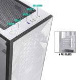 DarkFlash DLM21 MESH White Computer Case with Door Opening Tempered Glass Side Panel & Mesh Front Panel (White) - Image 3