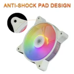 Aigo AR12 120mm White 3 Pin 5V Argb Desktop Computer case fans SATA Power Port Aura Sync Fans with Hub and IR Controller - Image 3