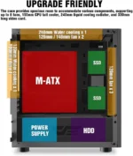 DarkFlash DLM21 MESH Micro ATX Mini ITX Tower Gaming Case – Black - Image 2