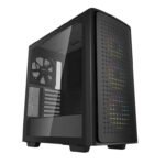 DeepCool CK560 Mid-Tower ATX Case, Airflow Front Panel, Full-Size Tempered Glass Window, 3X ARGB Fans, 1x NON RGB Fan, USB Type-C – Black