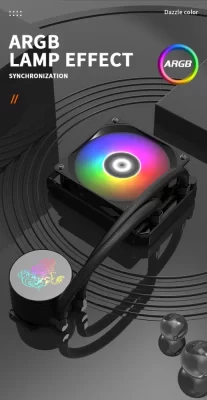 AJAZZ CPU 120mm ARGB Liquid Cooler. - Image 3
